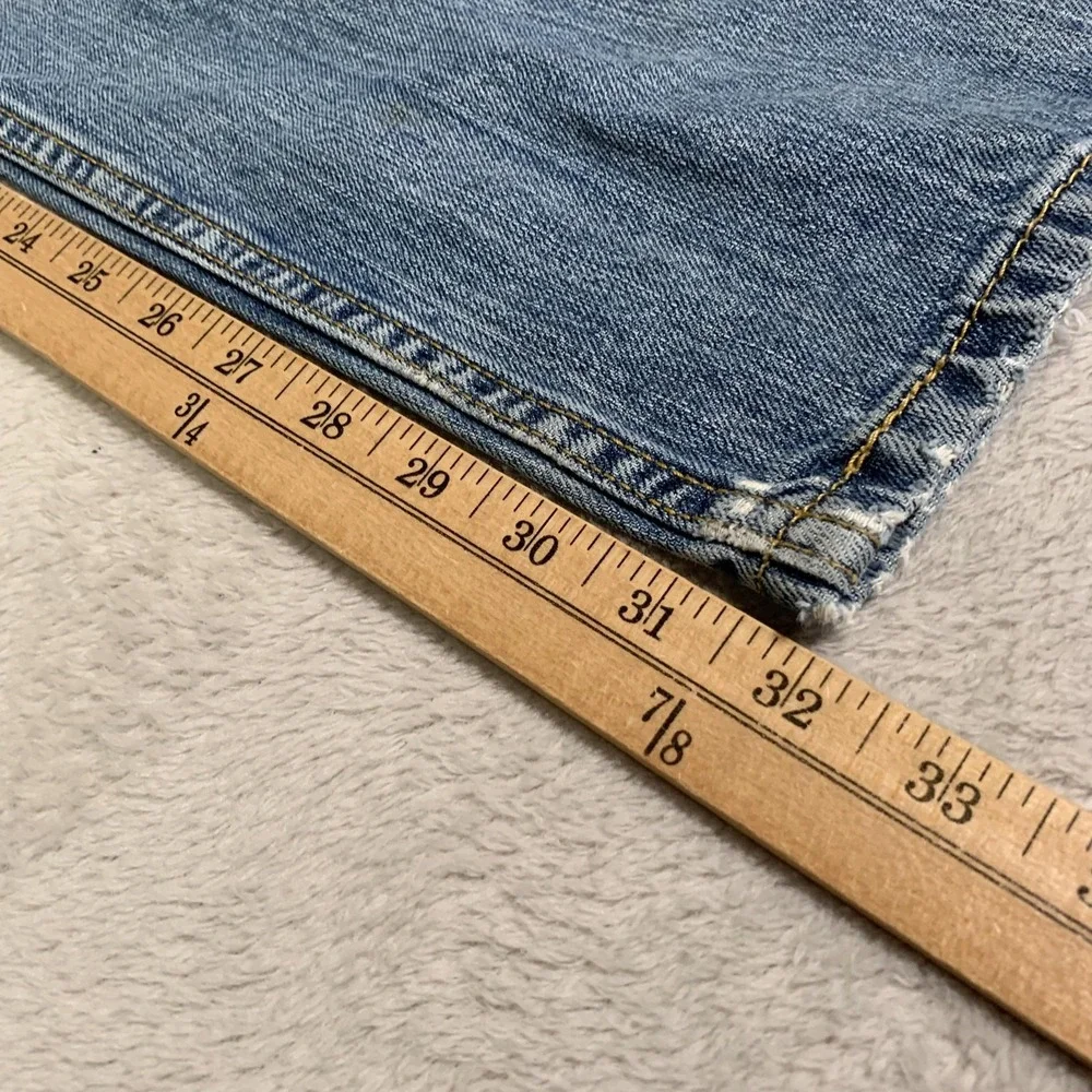 Vintage Levis 505 Jeans Mens 32x32 Blue Light Wash Regular Straight Distressed